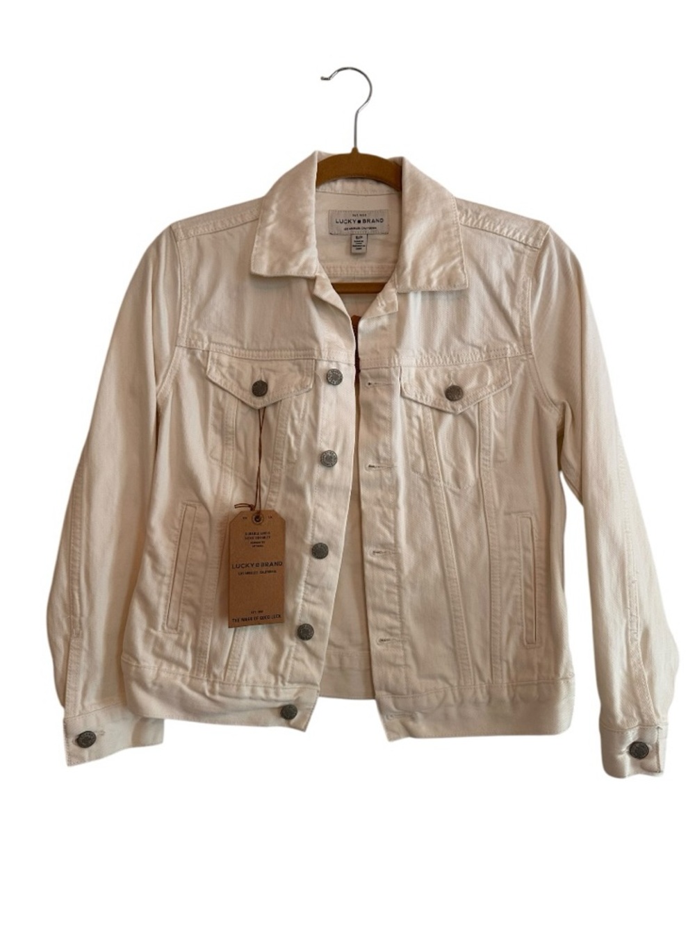 Lucky Brand White Denim Trucker Jacket